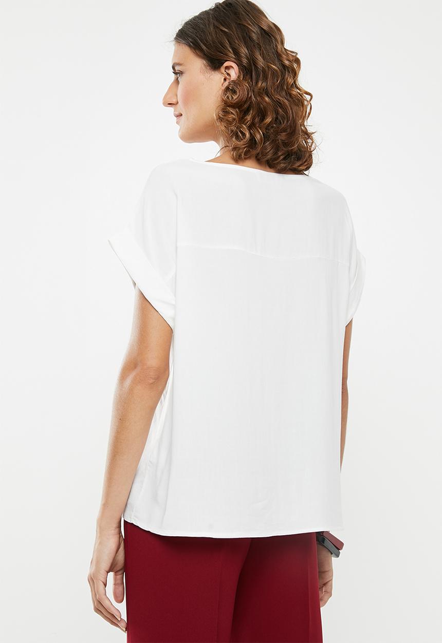 edit - Crew neck shell - white