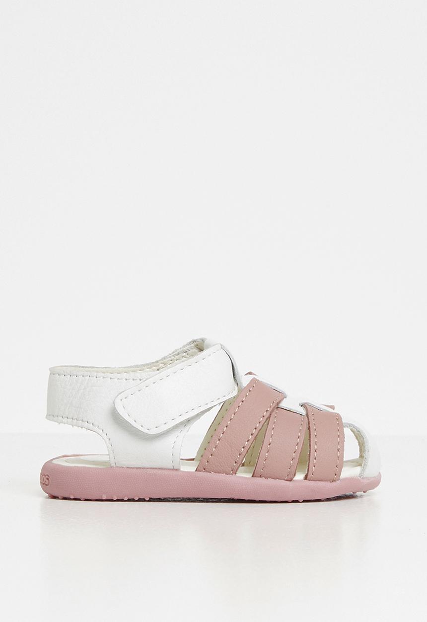 shooshoos - Uncle pope sandals - white & pink 