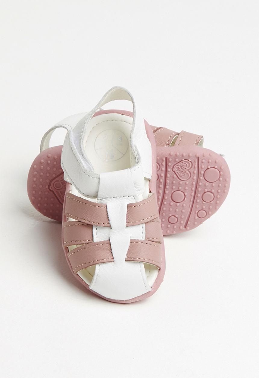 shooshoos - Uncle pope sandals - white & pink 