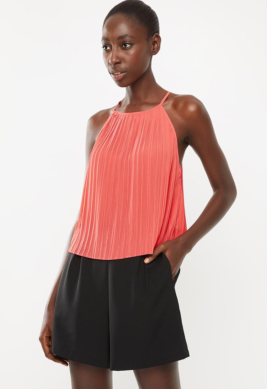 STYLE REPUBLIC - Pleated halter neck top - pink