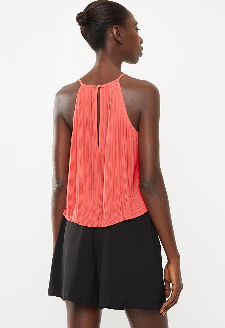 STYLE REPUBLIC - Pleated halter neck top - pink