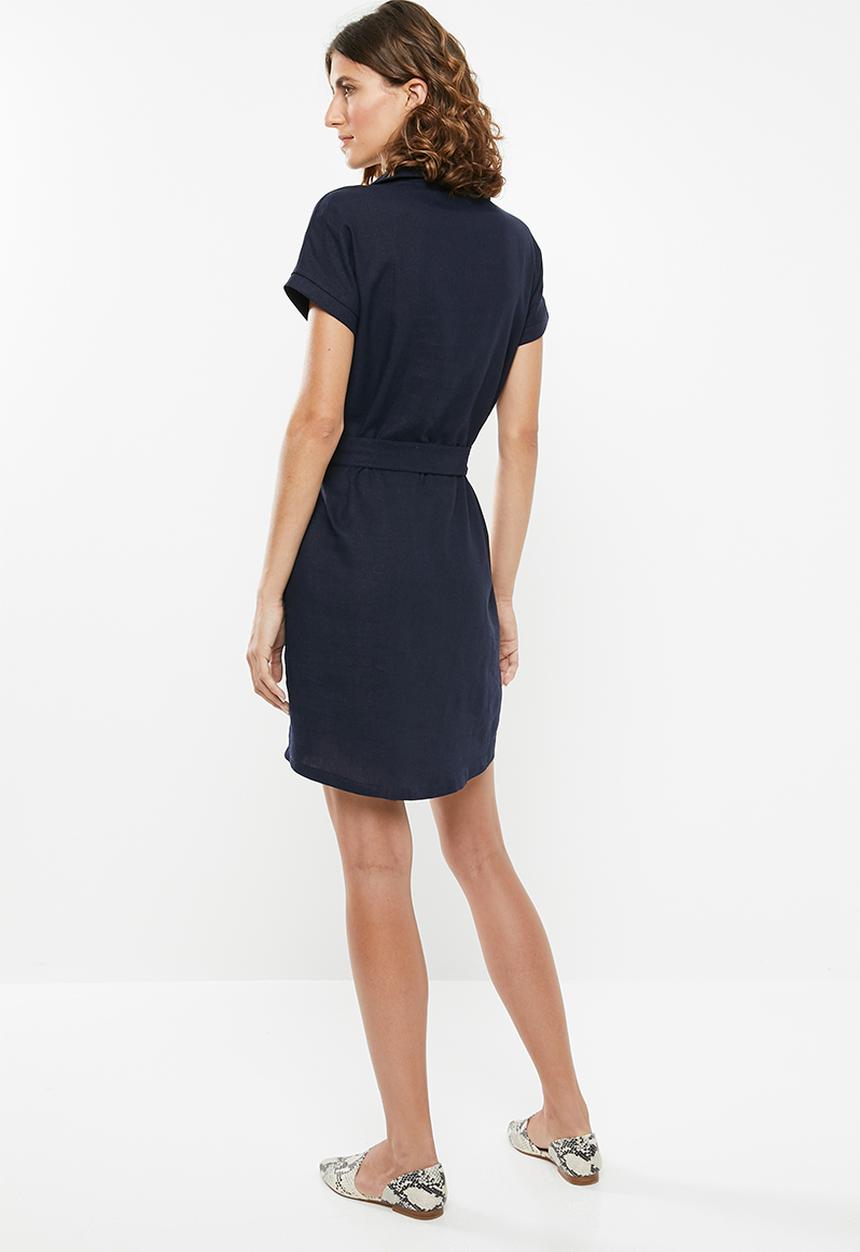 edit - Linen shirt dress - navy