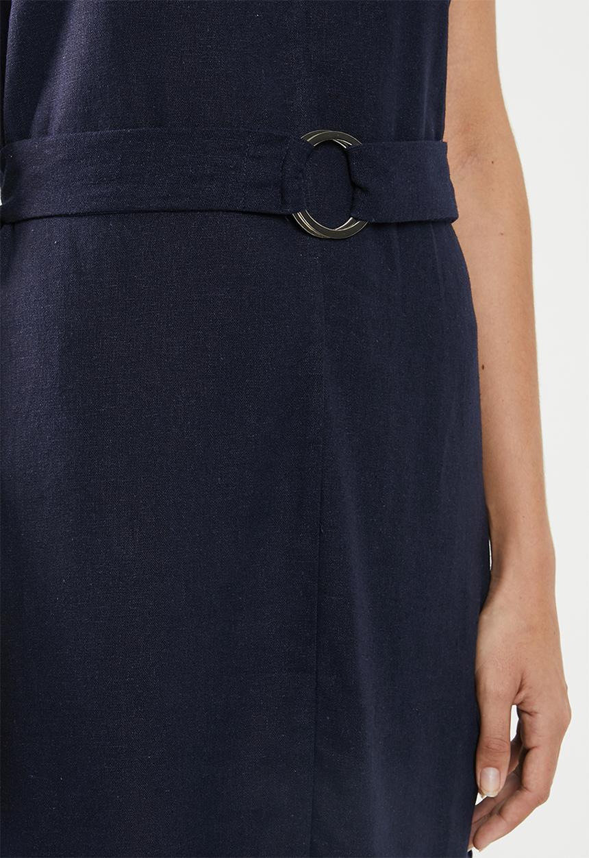 edit - Linen shirt dress - navy