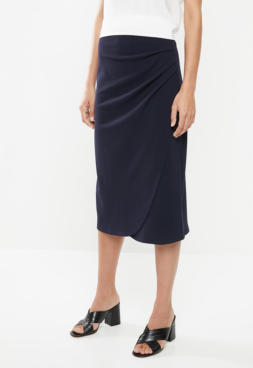 edit - Wrap pencil skirt - navy