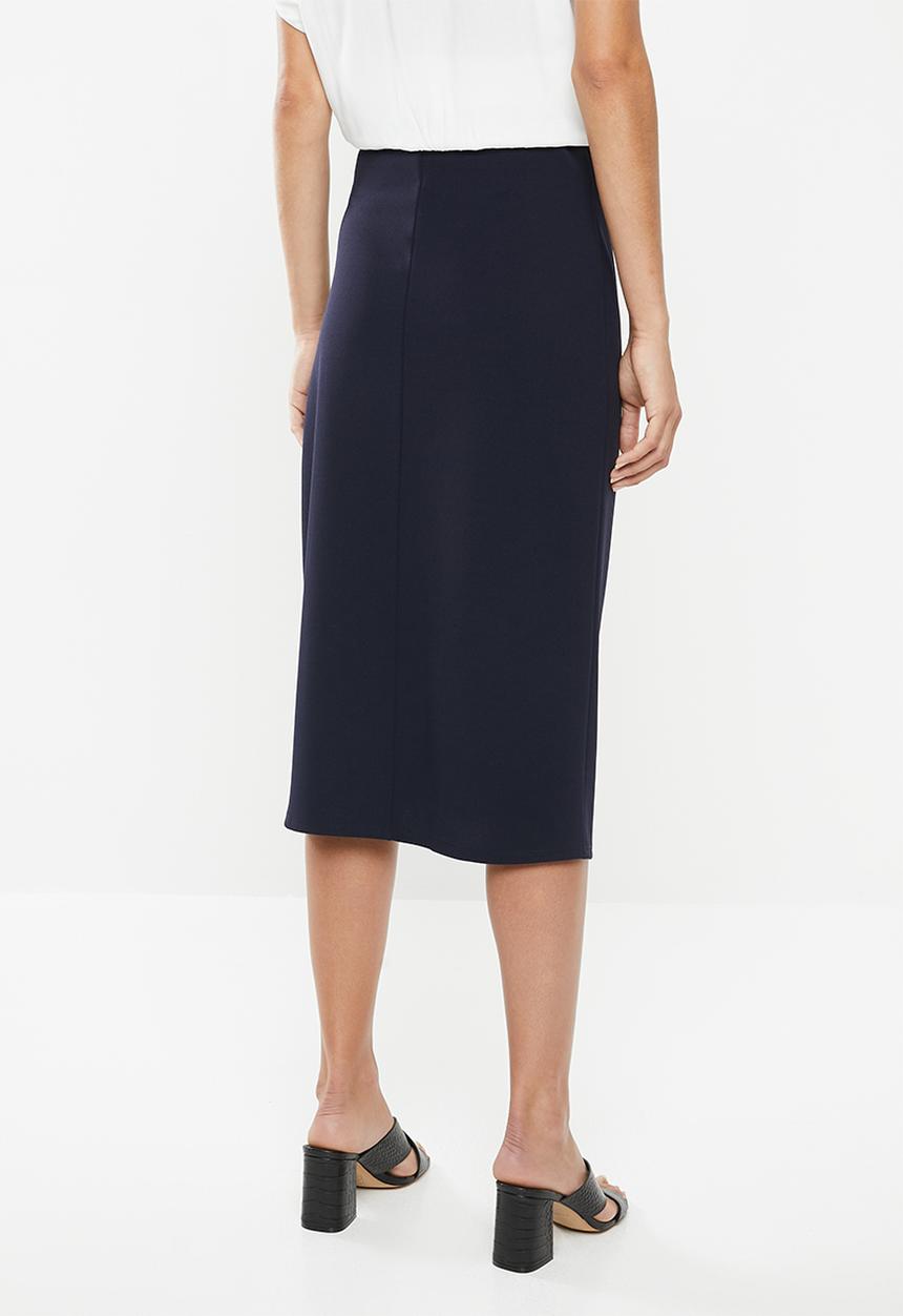 edit - Wrap pencil skirt - navy