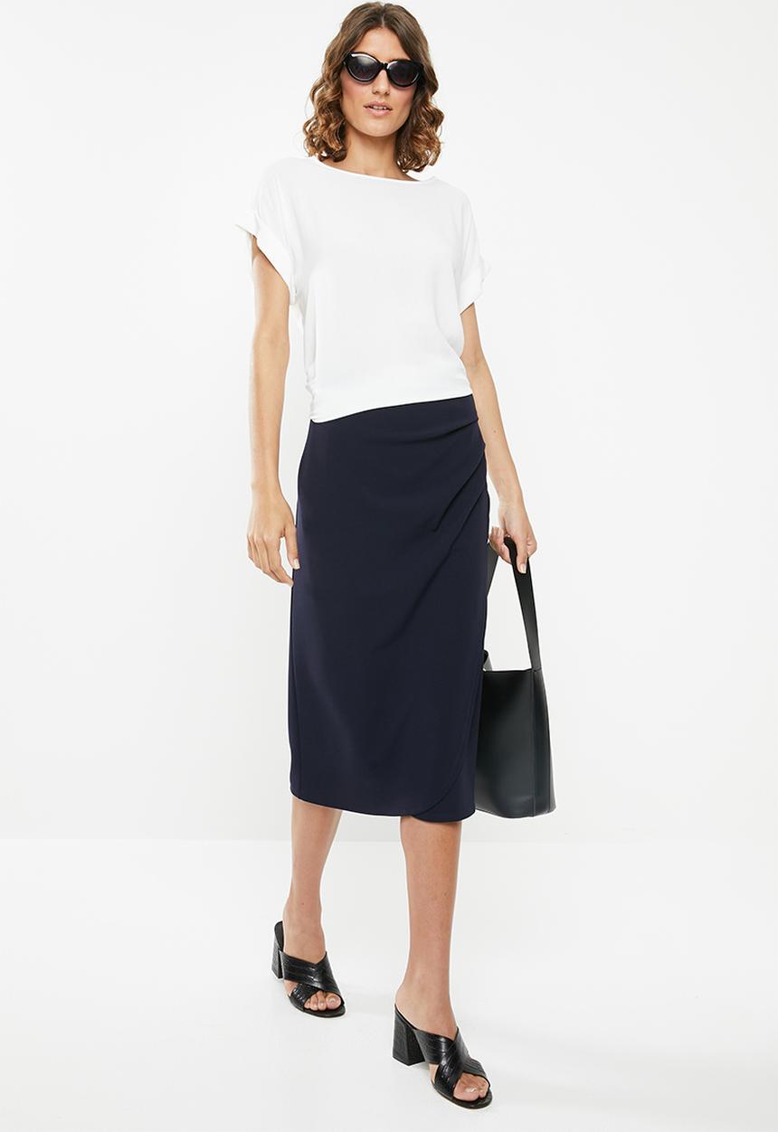 edit - Wrap pencil skirt - navy