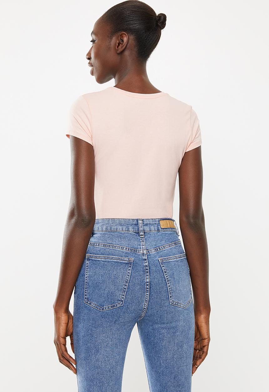 GUESS - Short sleeve ribbon triangle tee - pink 