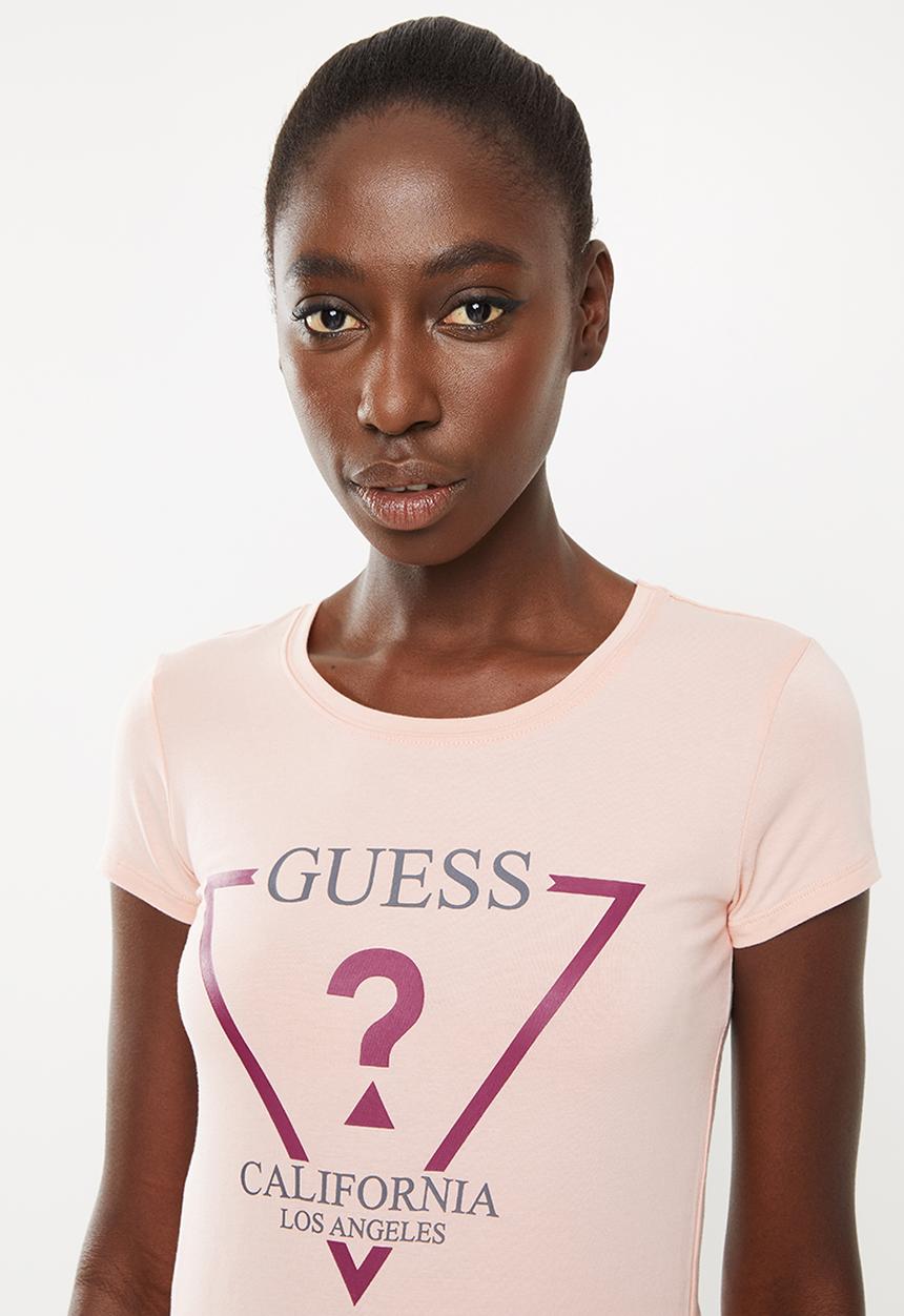 GUESS - Short sleeve ribbon triangle tee - pink 