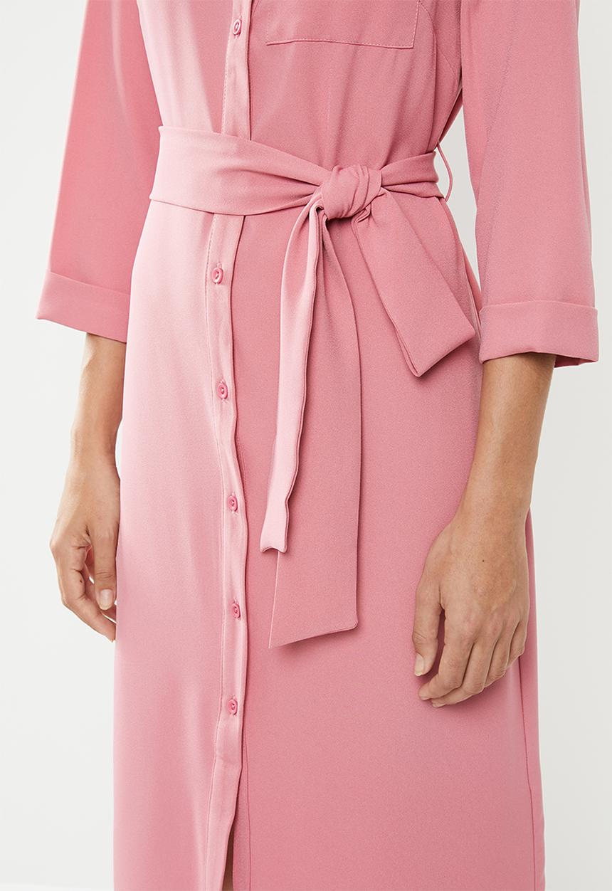 edit - Utility shirt dress - pink