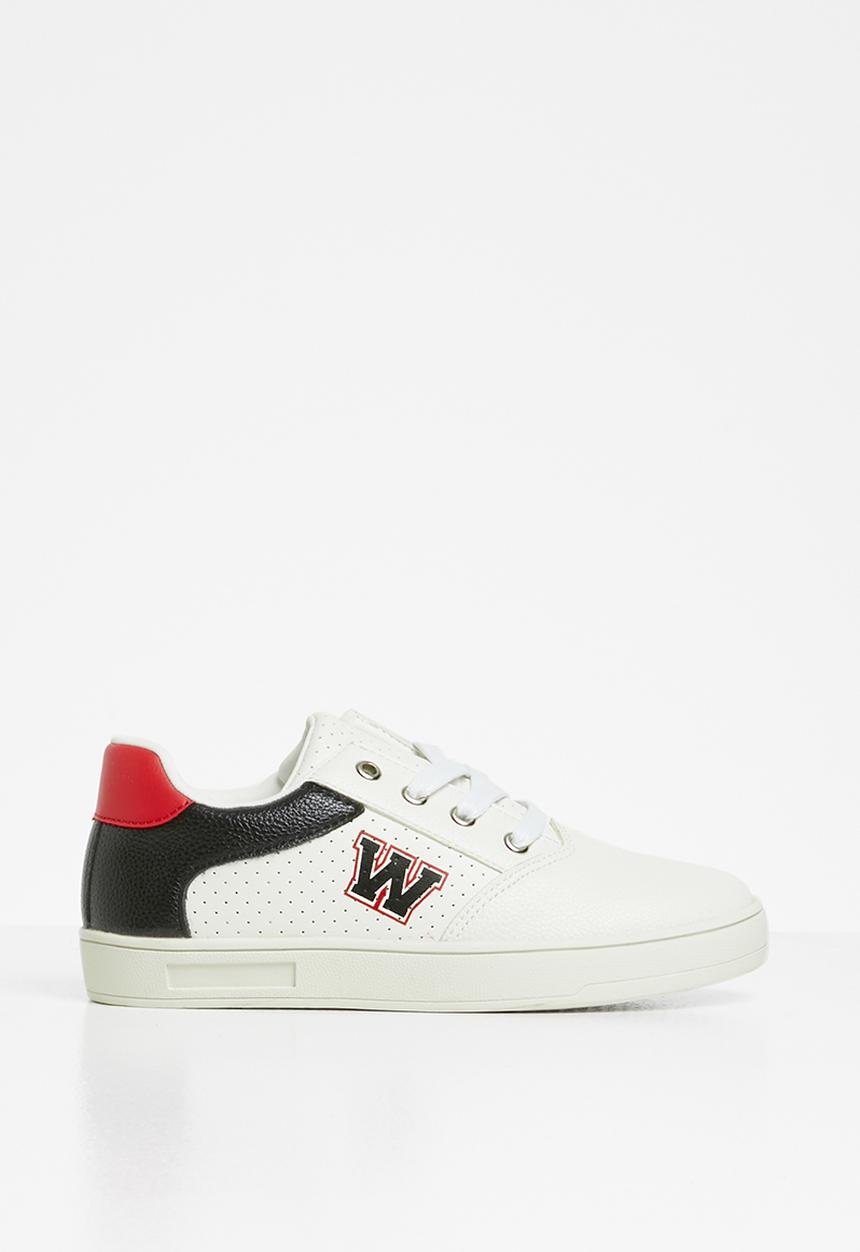 Pop Candy - Boys logo lace up sneaker - white