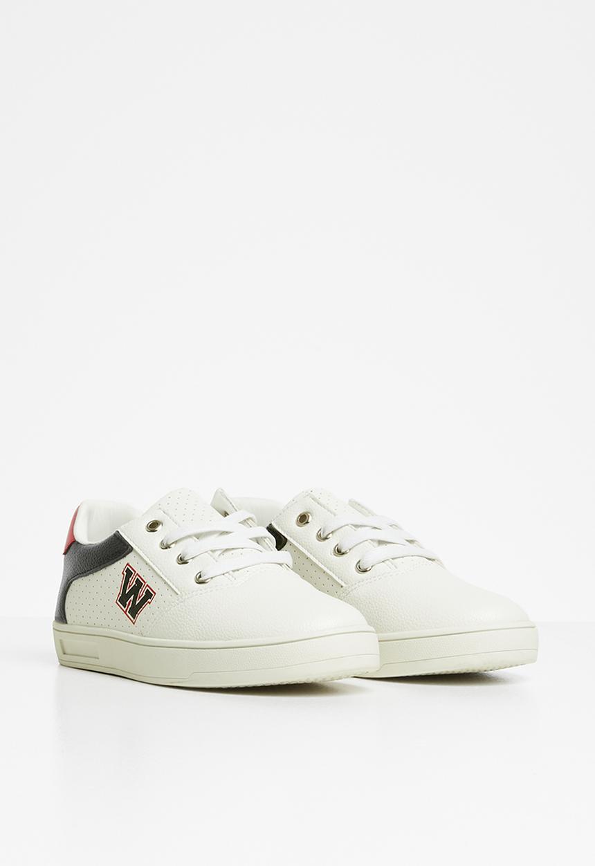 Pop Candy - Boys logo lace up sneaker - white