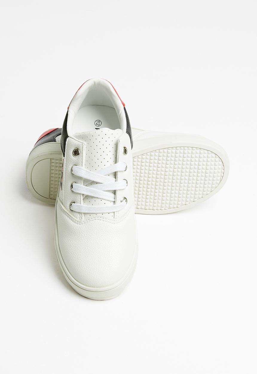 Pop Candy - Boys logo lace up sneaker - white