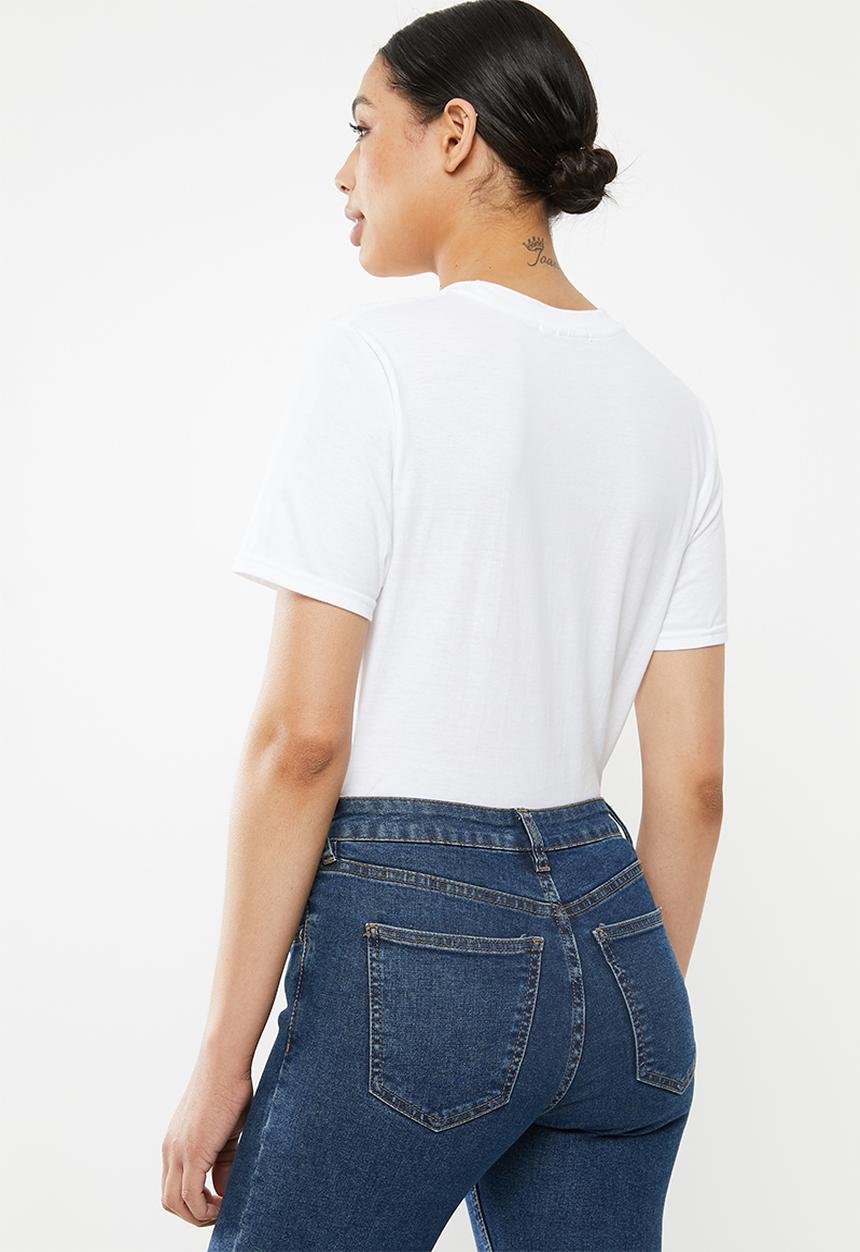 Missguided - Sunshine daisies graphic T-shirt - white