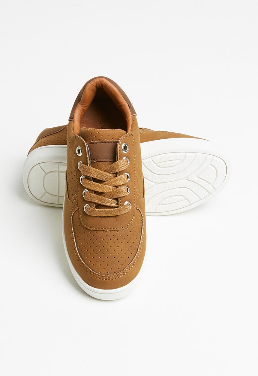 Pop Candy - Boys lace up sneaker - tan