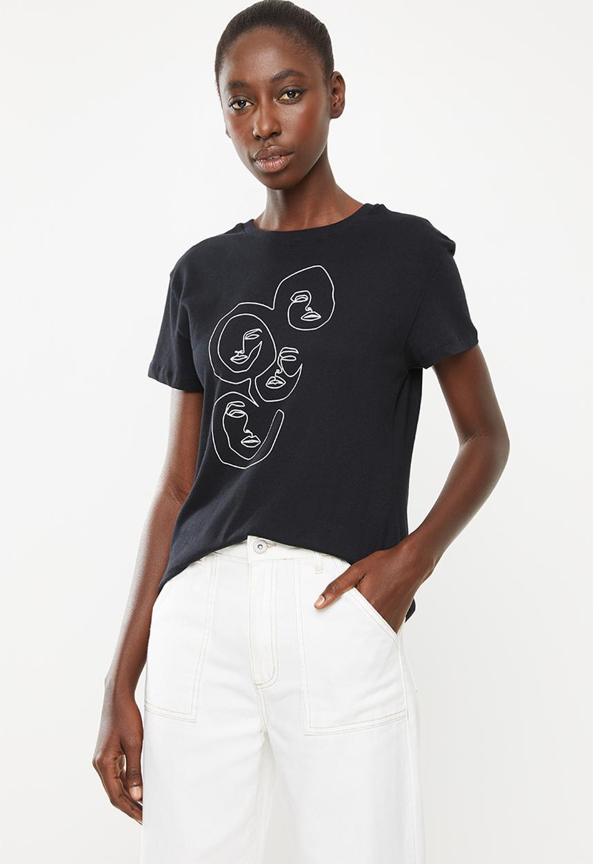 Superbalist - Printed face formation tee - black