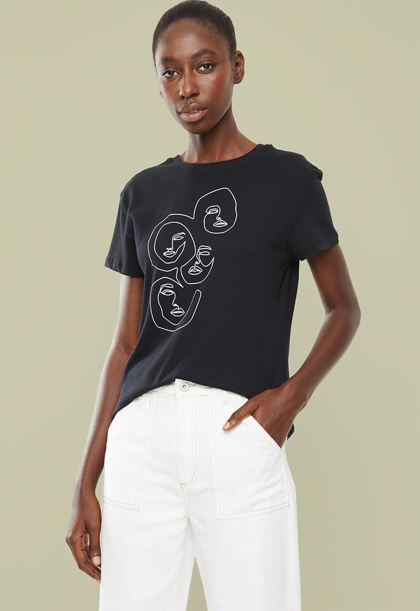 Superbalist - Printed face formation tee - black