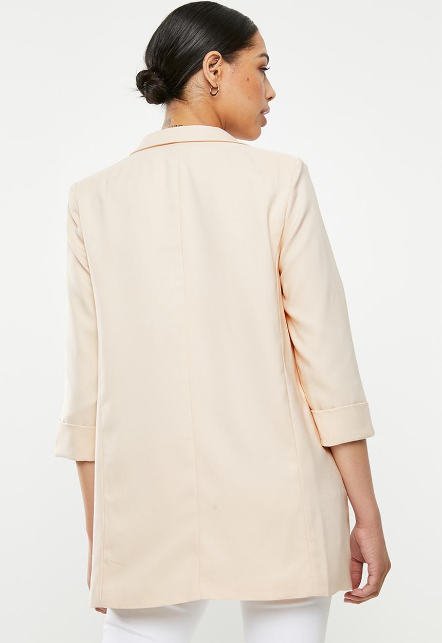 Missguided - Core basic blazer - pale creamy pink