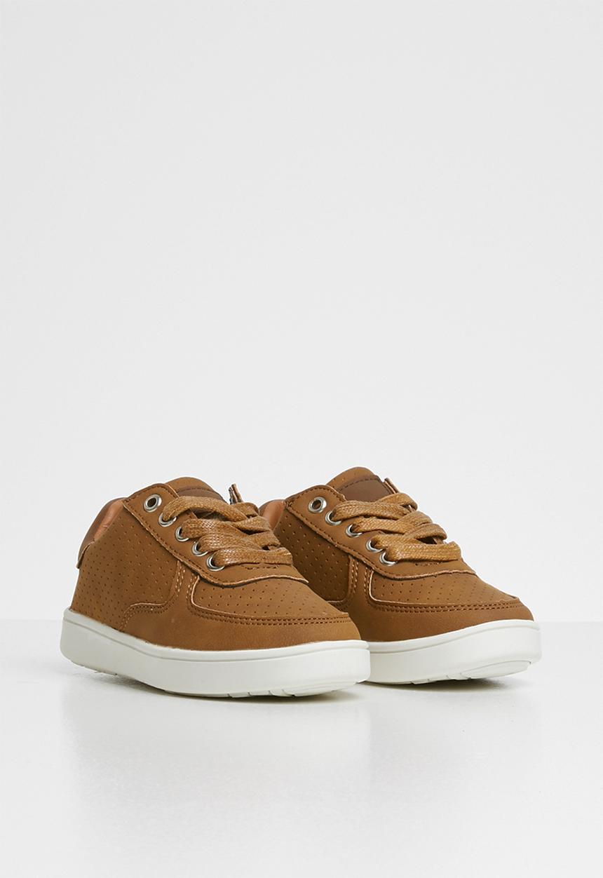 Pop Candy - Boys lace up sneaker - tan