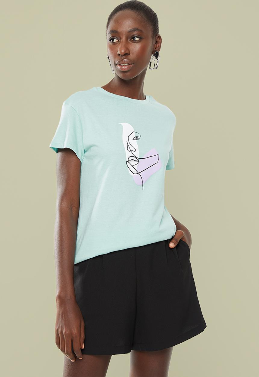 Superbalist - Printed tee - misty jade