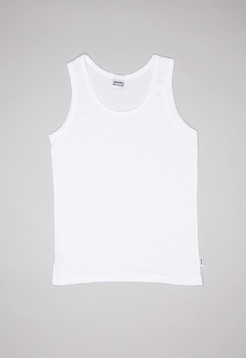 Jockey - 2Pack boys single jersey interlock vest - white