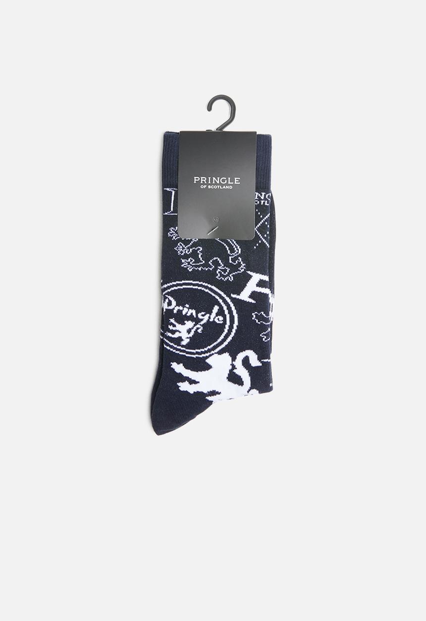 Pringle of Scotland - Irvin socks - navy & white