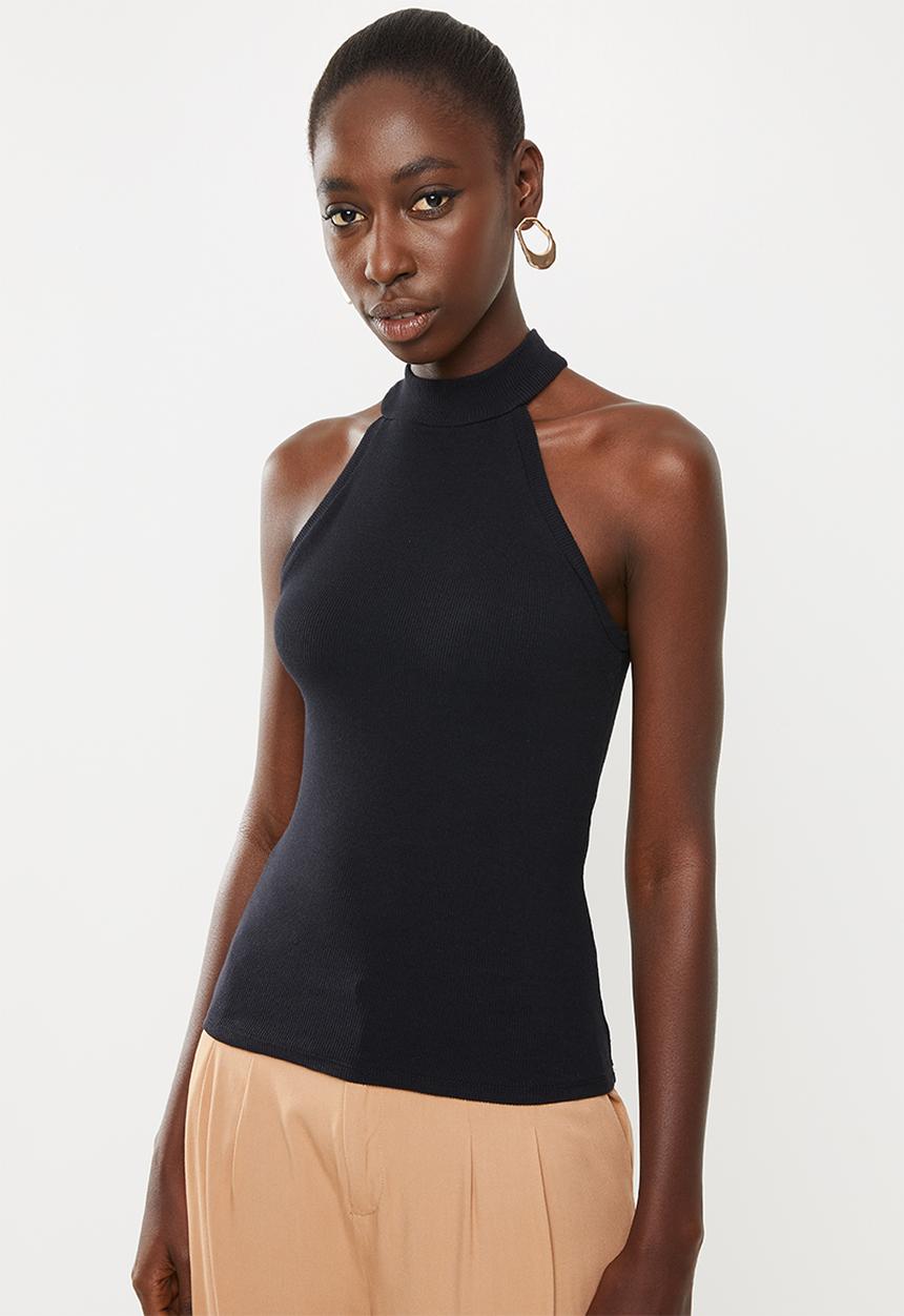 Superbalist - Rib funnel neck vest - black