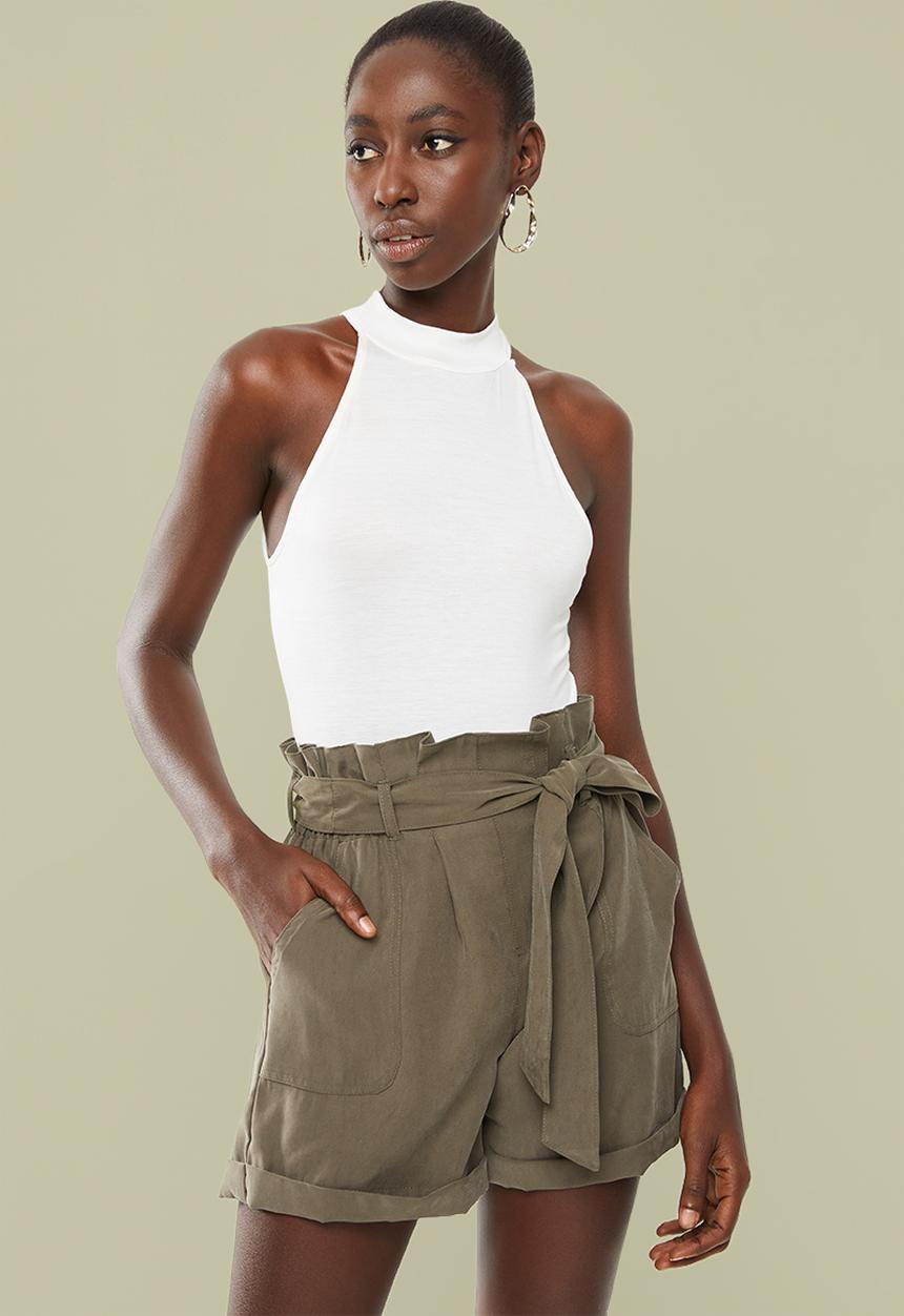 Superbalist - Viscose hi-neck bodysuit - cream