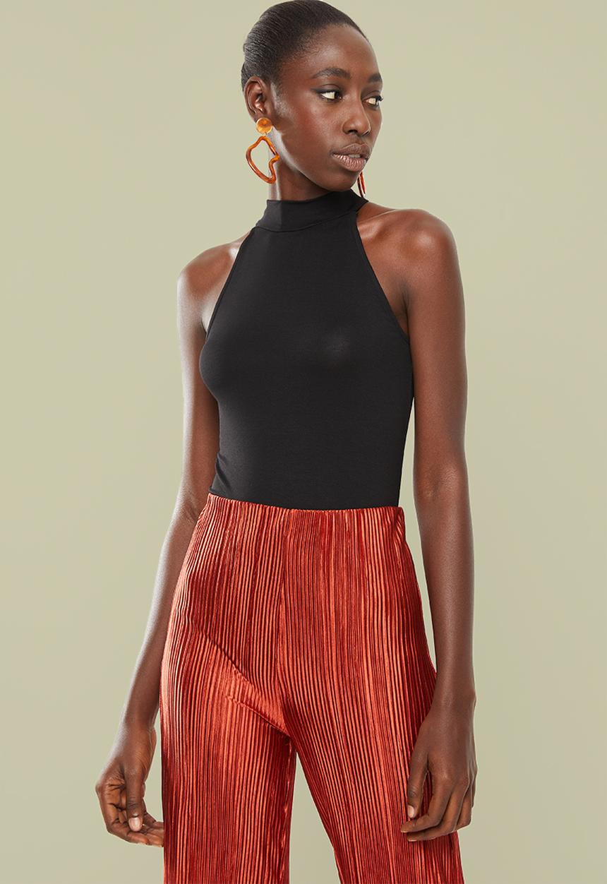 Superbalist - Viscose hi-neck bodysuit - black