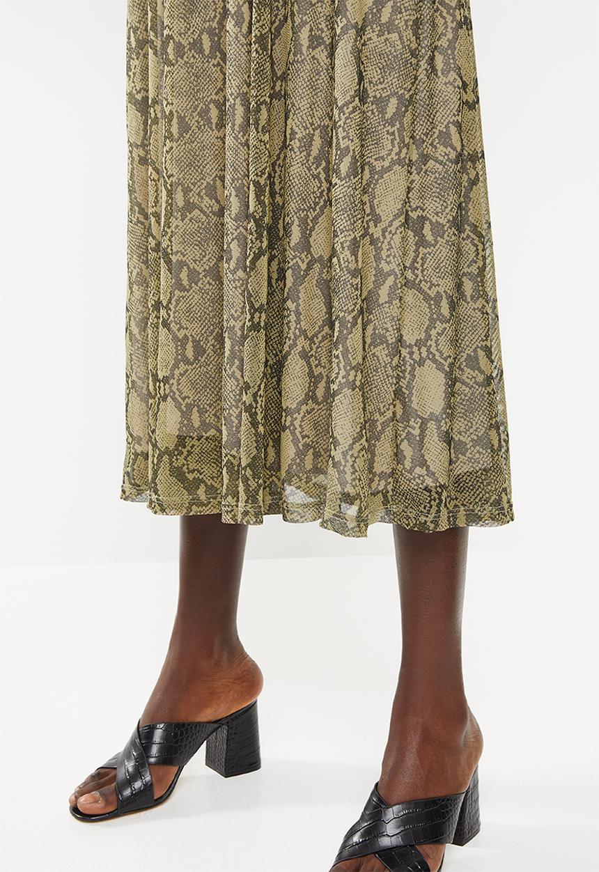Superbalist - Snake print mesh dress - brown