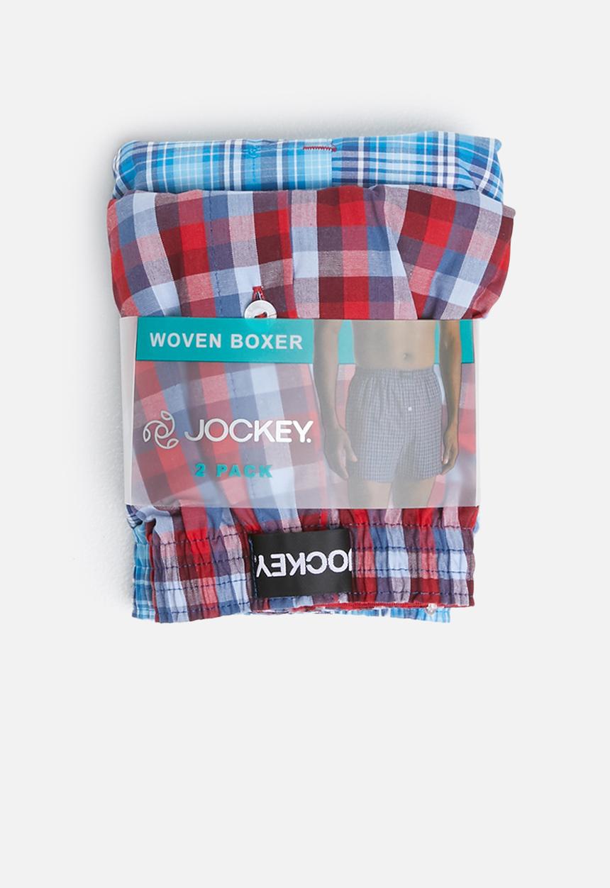 Jockey - 2 Pack woven boxer - red & blue