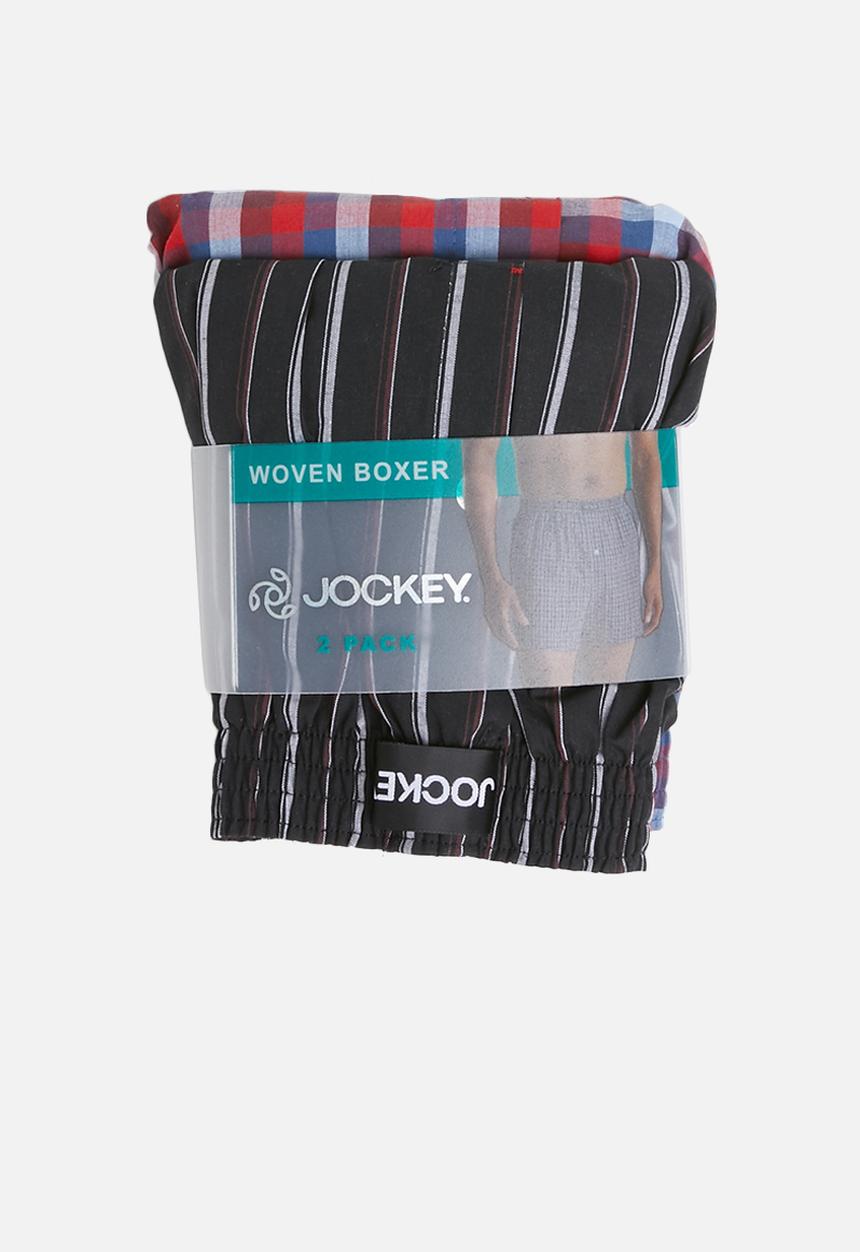 Jockey - 2 Pack woven boxer - red & black