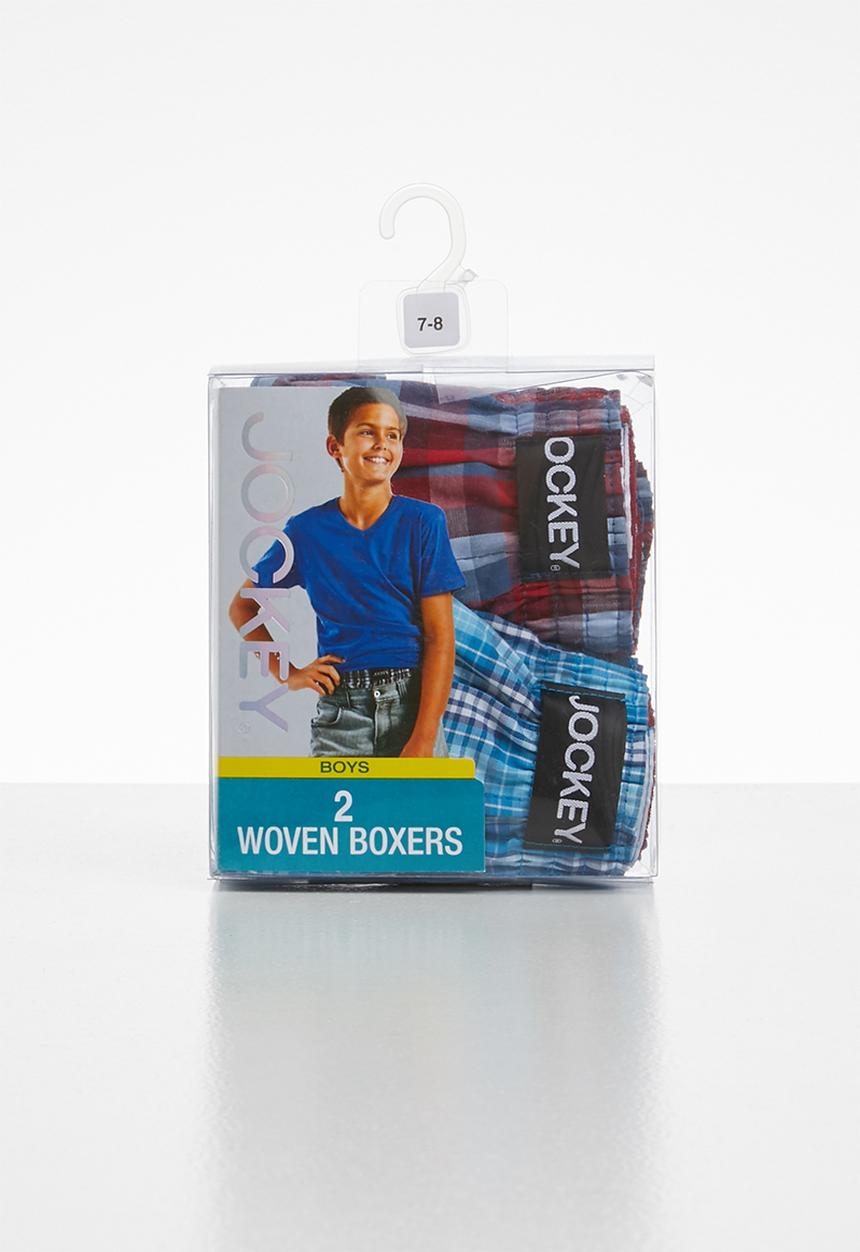 Jockey - 2 Pack boys woven boxer - blue & red