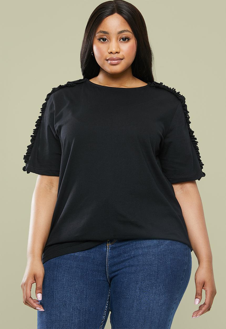Superbalist - Frill detail T-shirt - black