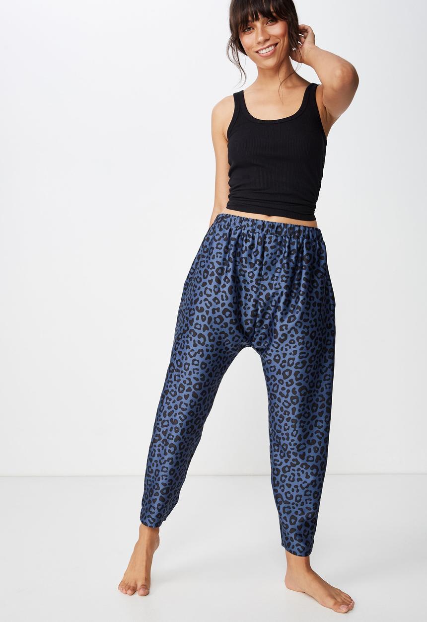 Cotton On - Satin drop crotch pant - navy & black