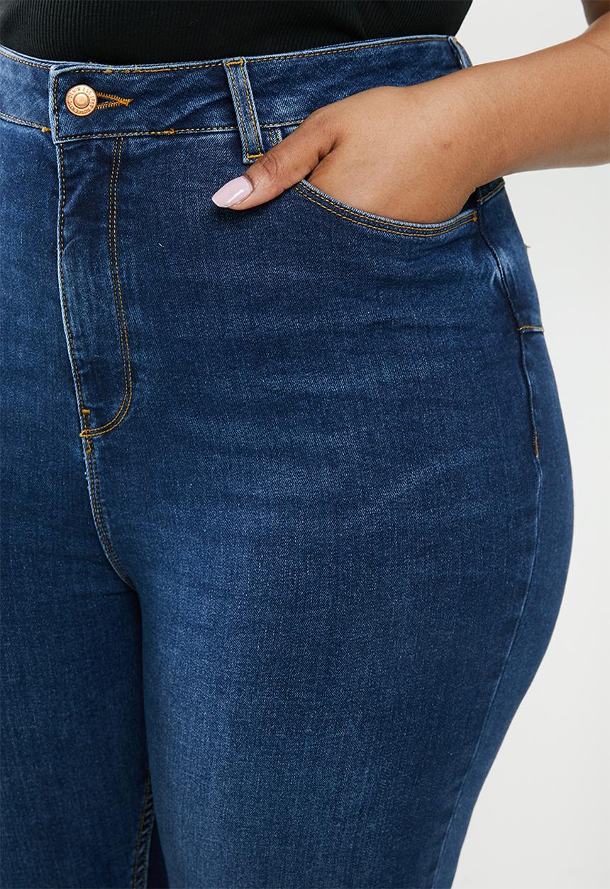 New Look - X lift shape ripped skinny jeans - blue