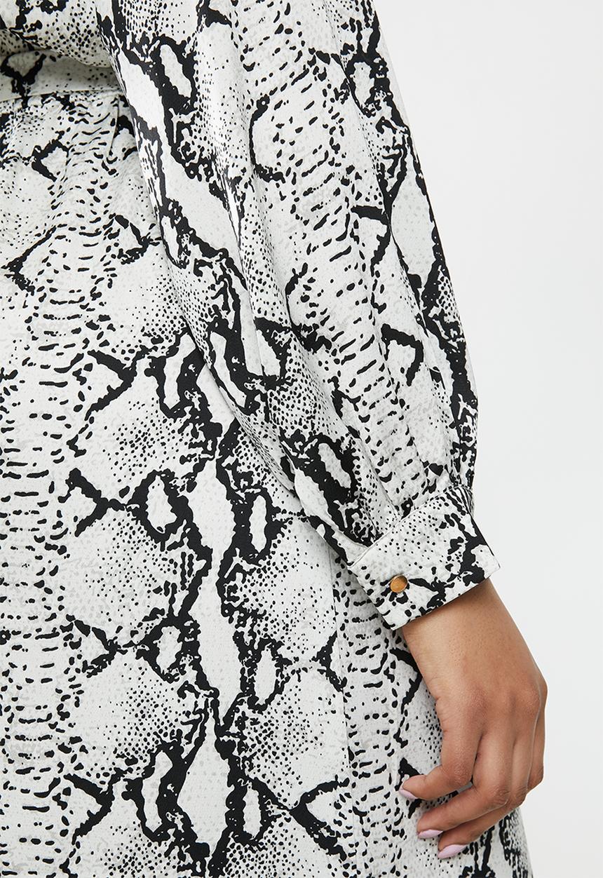 Missguided - Curve plunge snake print maxi dress - grey