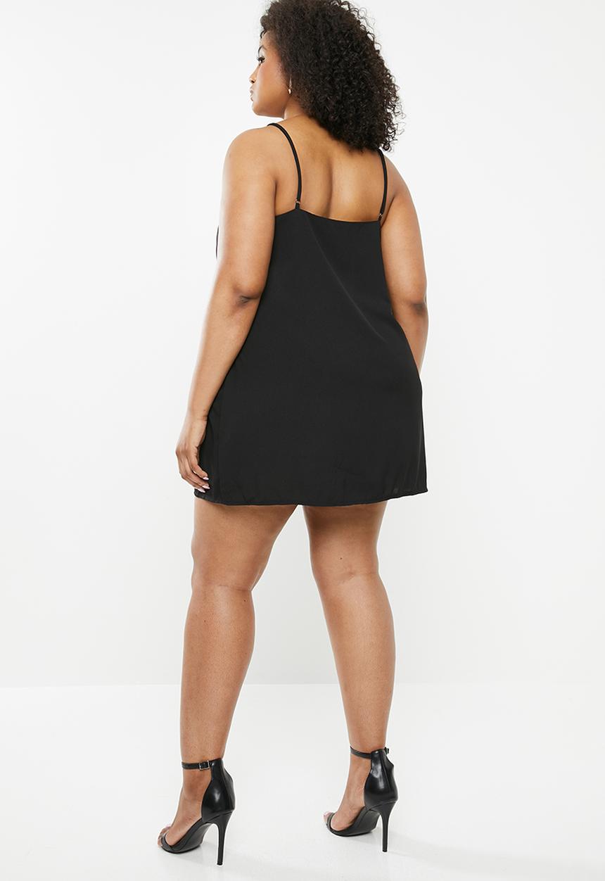 Missguided - Plus size lace insert cami dress - black