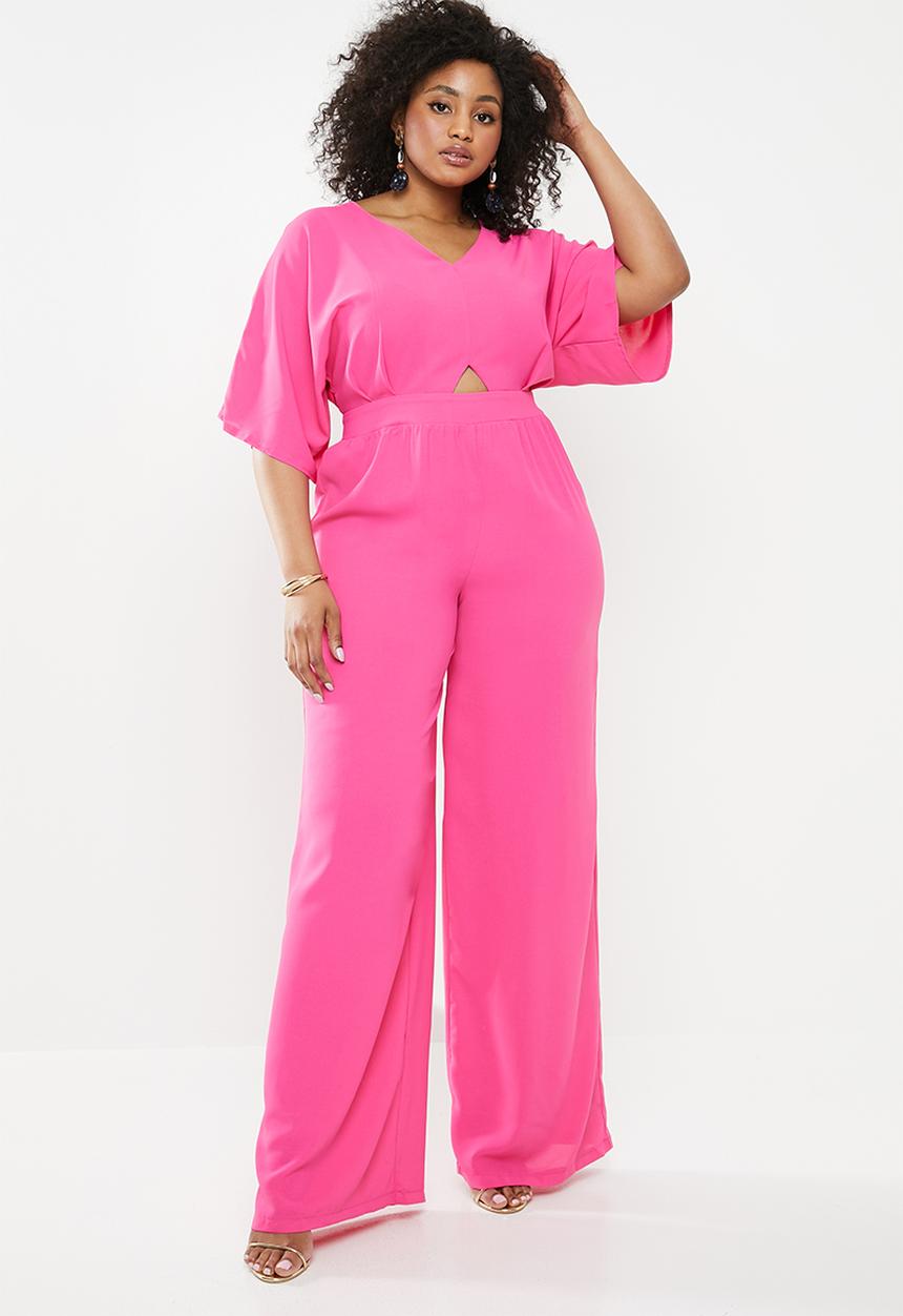 Missguided - Curve cut out wide leg jumpsuit - pink