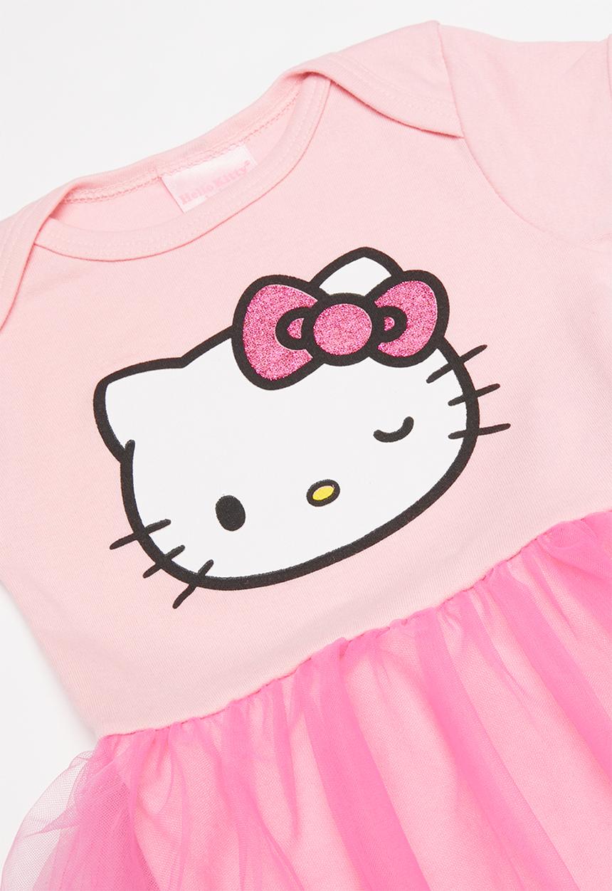 Hello Kitty - Soft jersey cotton bodysuit tulle - pink