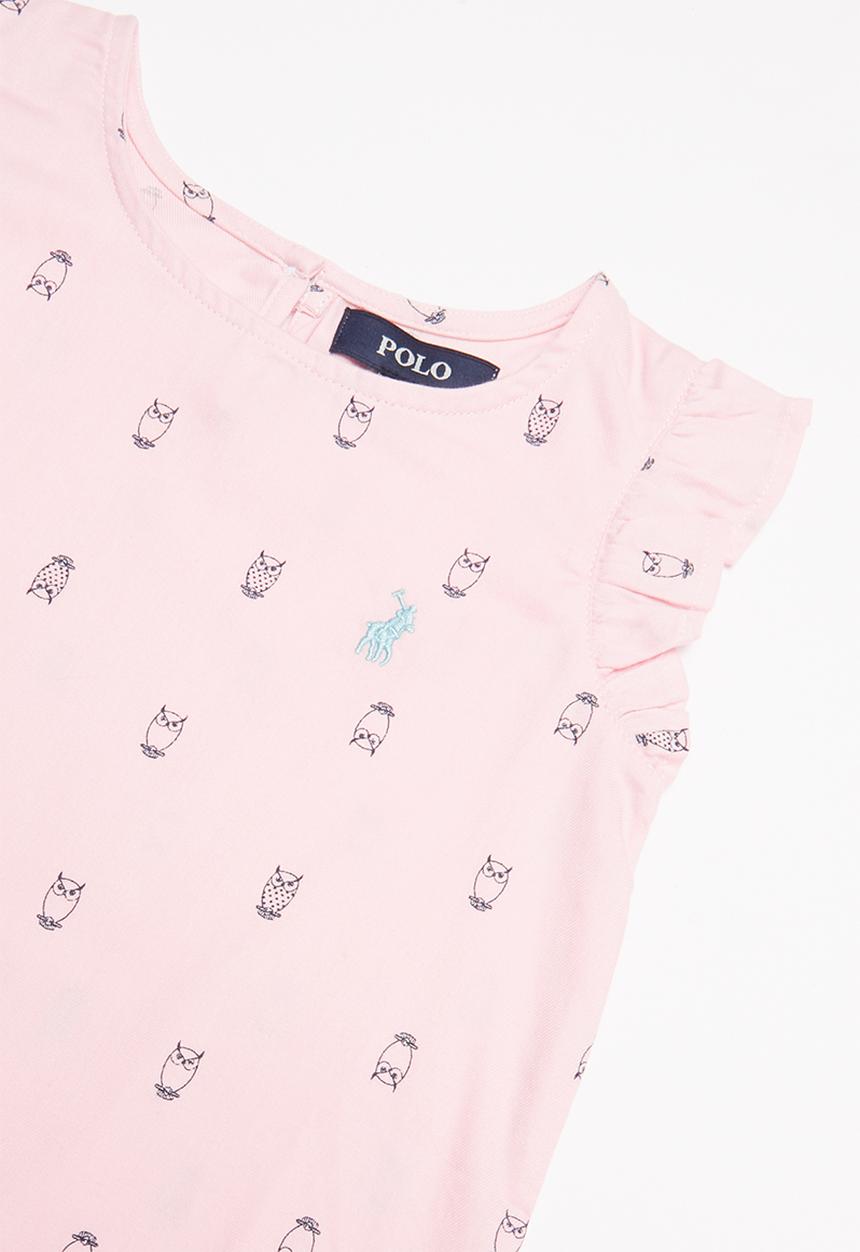 POLO - Olivia printed blouse - pink & navy 