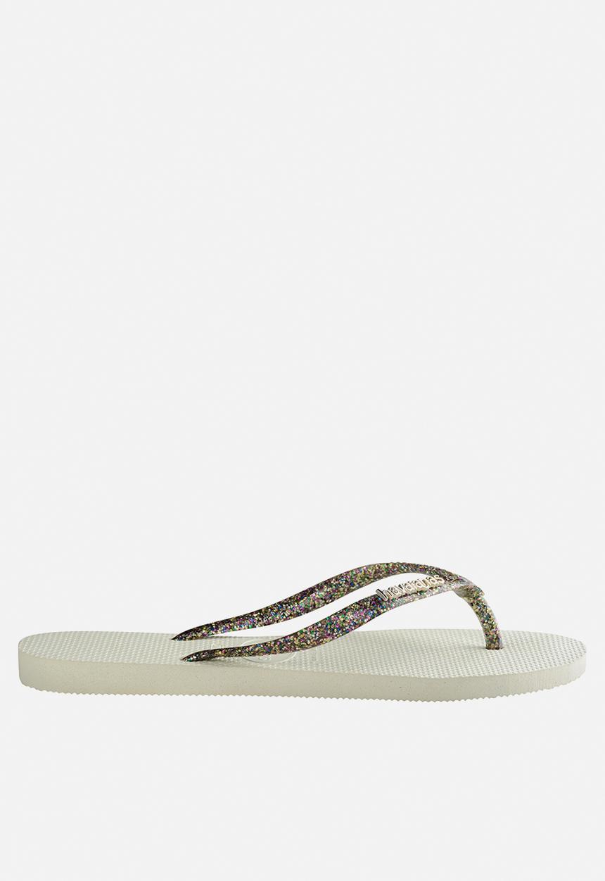 Havaianas - Slim logo metallic - white & silver
