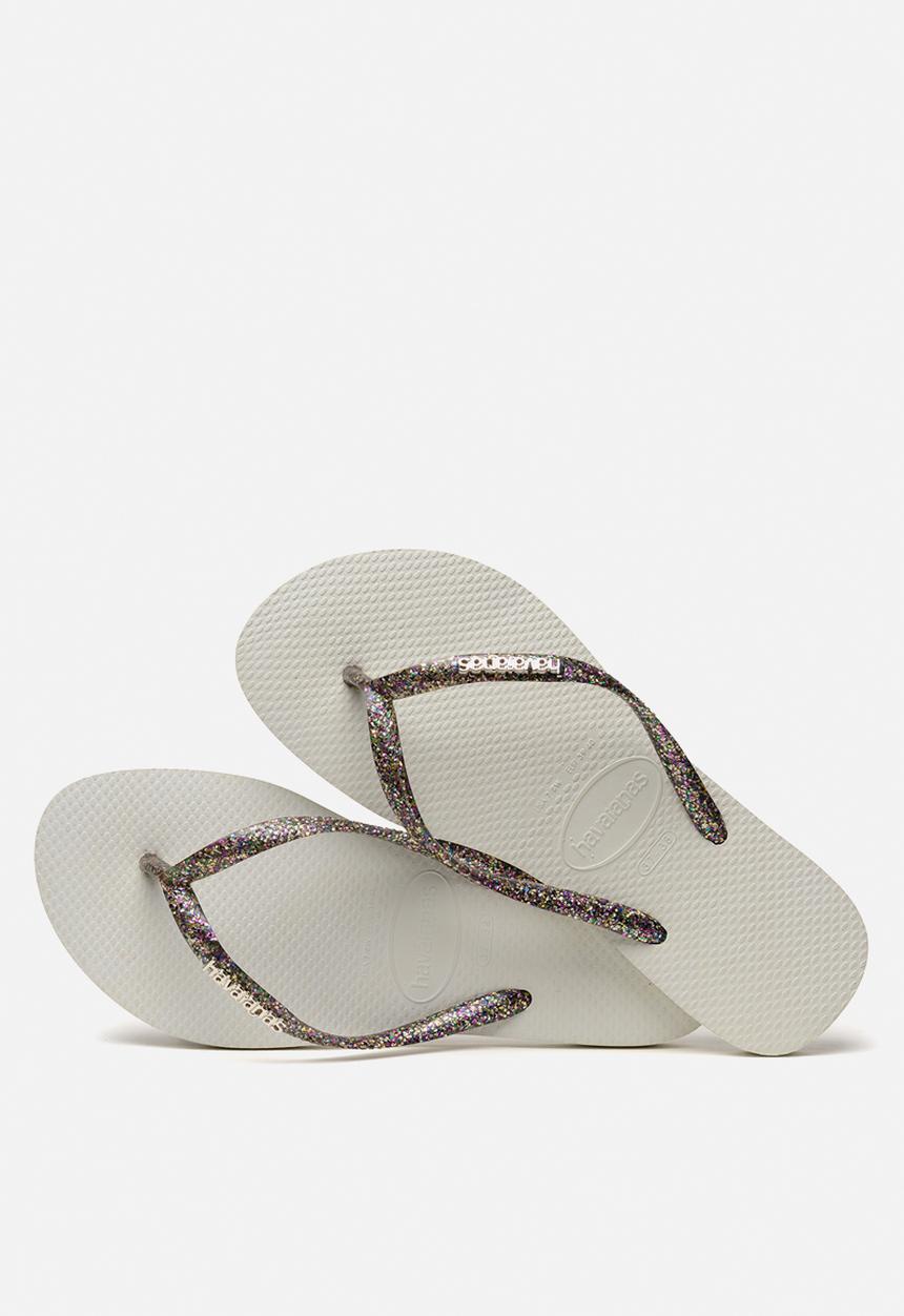 Havaianas - Slim logo metallic - white & silver