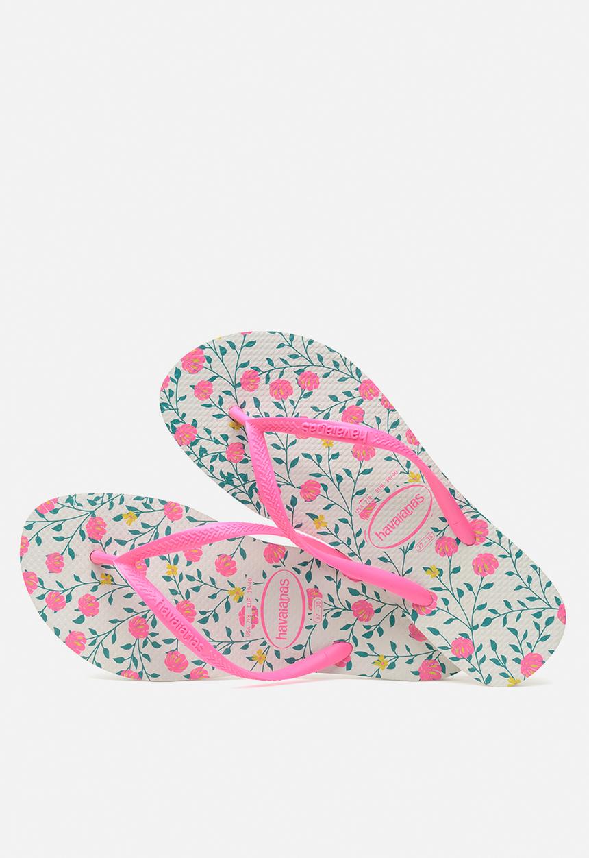Havaianas - Slim romance - white & pink 
