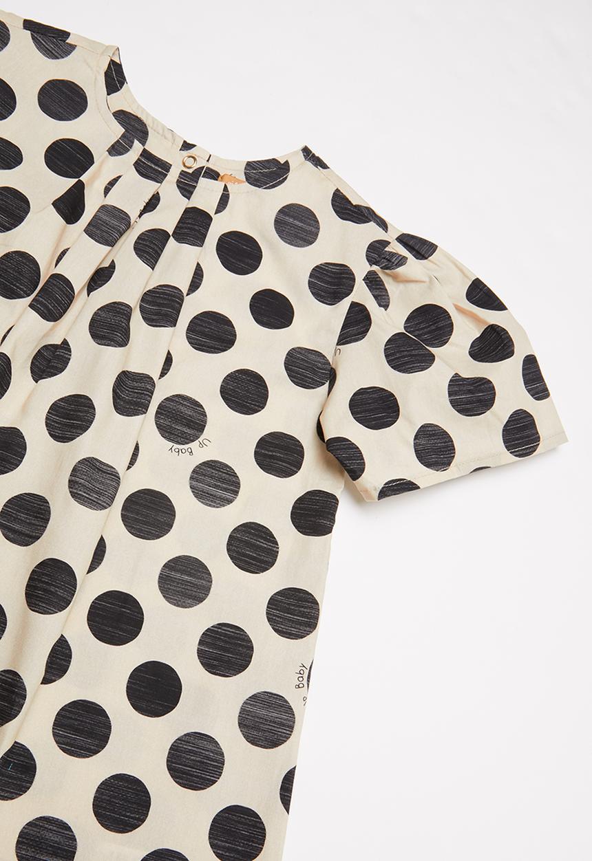 UP Baby - Elastane woven dress - beige & black