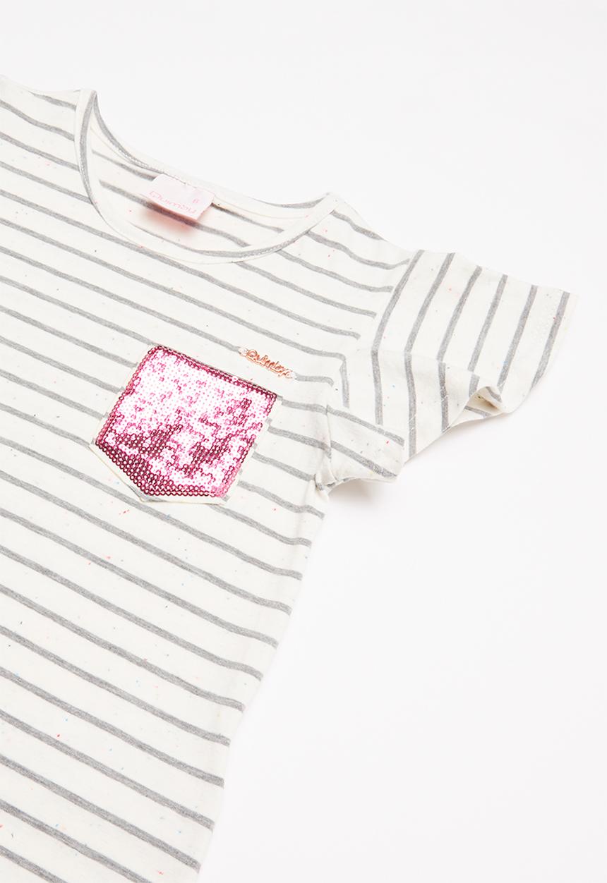 Quimby - Yarn dyed elastane jersey top - grey