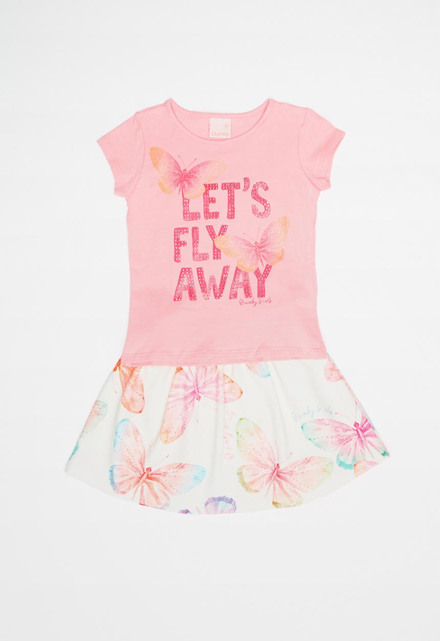 Quimby - Set - elastane jersey top and jacquard jersey skirt - pink