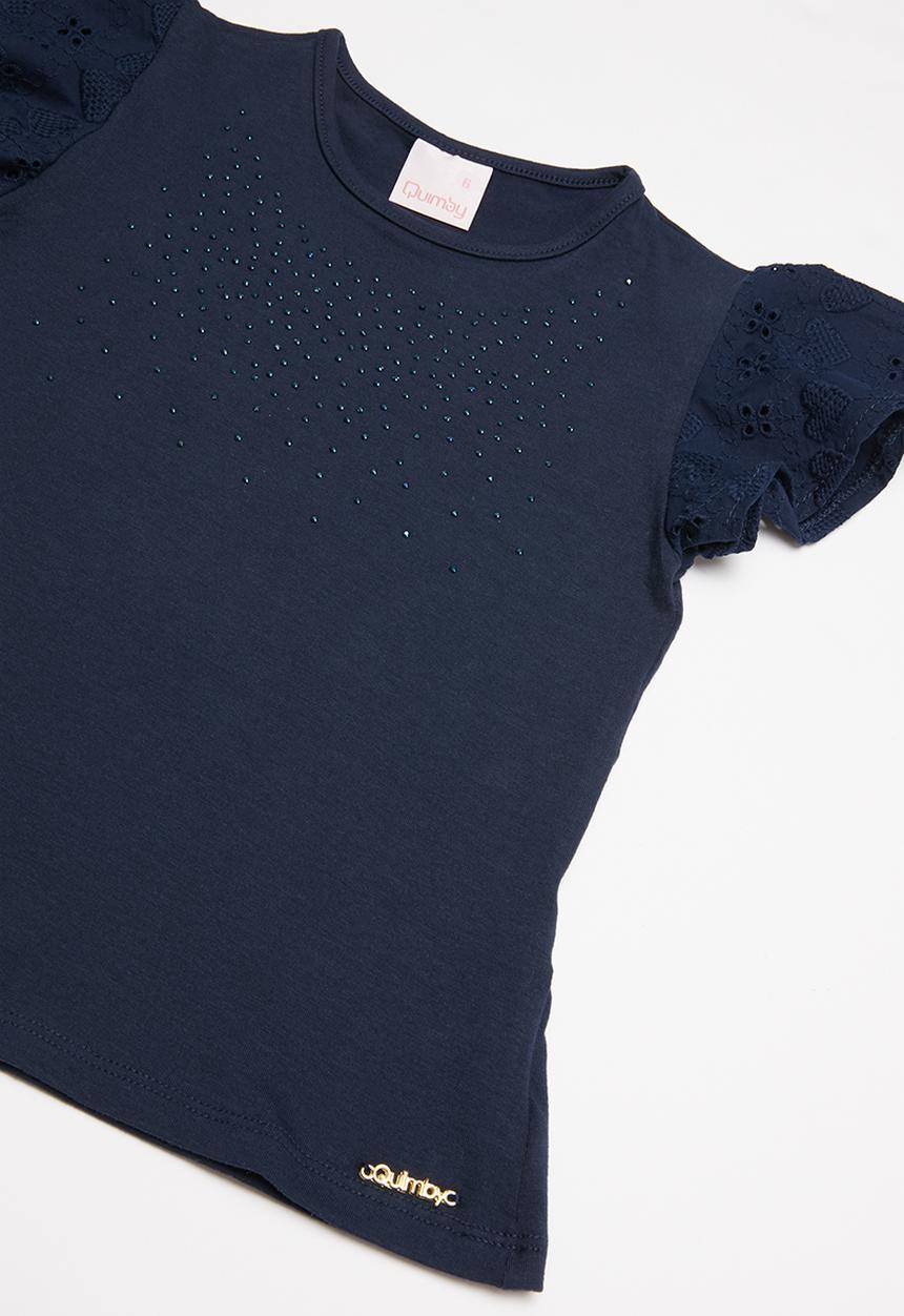 Quimby - Elastane jersey top - navy