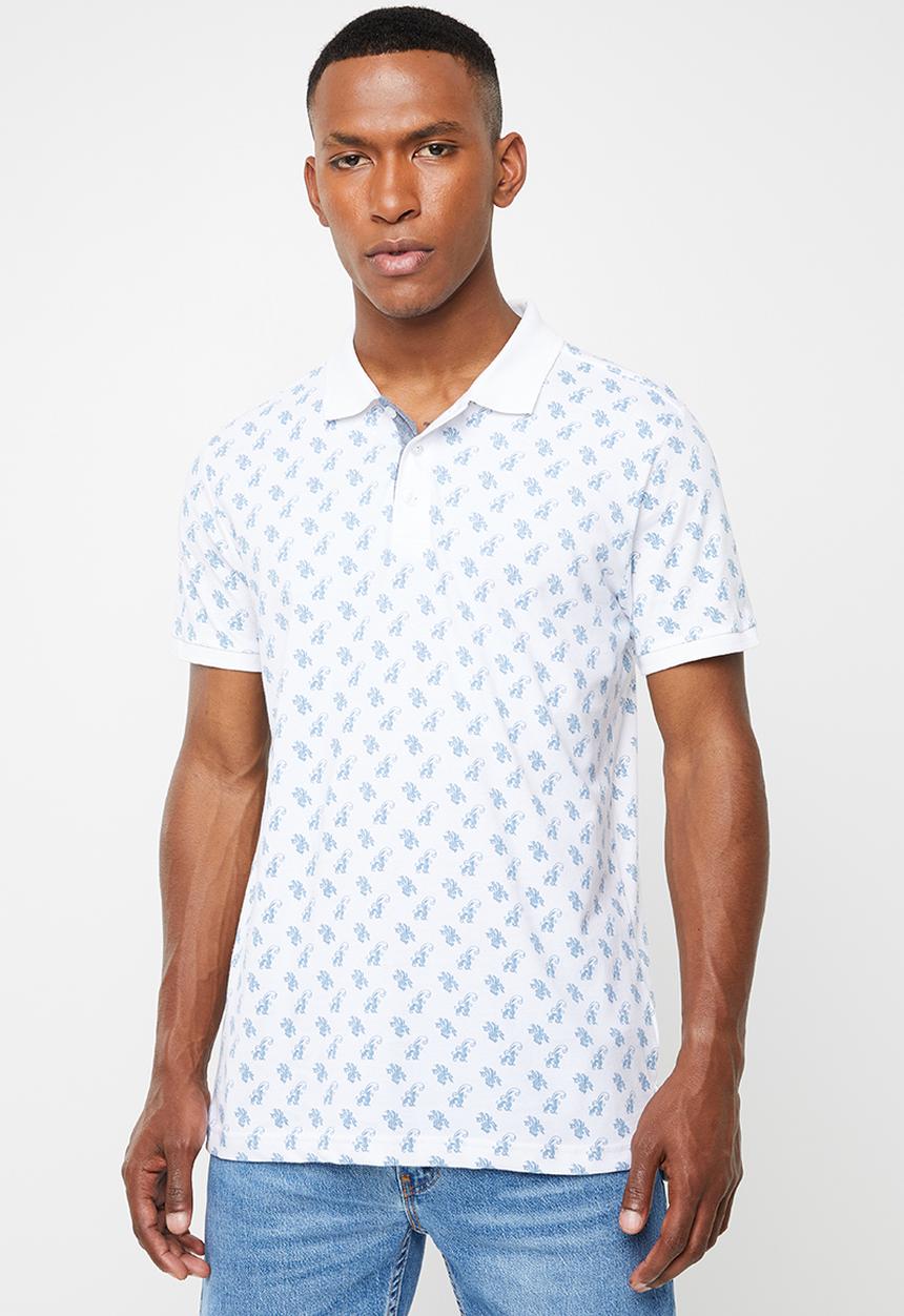 Brave Soul - Radial short sleeve polo - white
