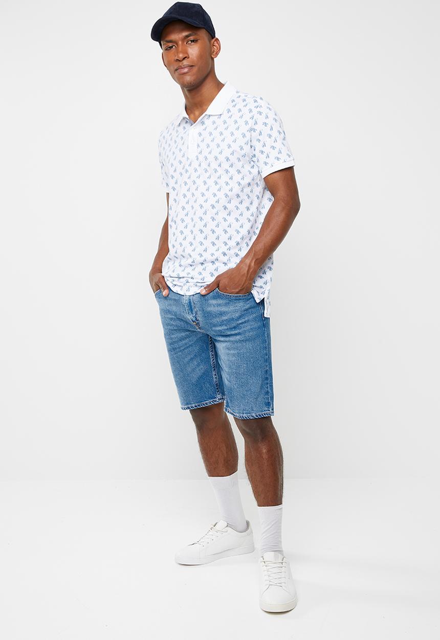 Brave Soul - Radial short sleeve polo - white