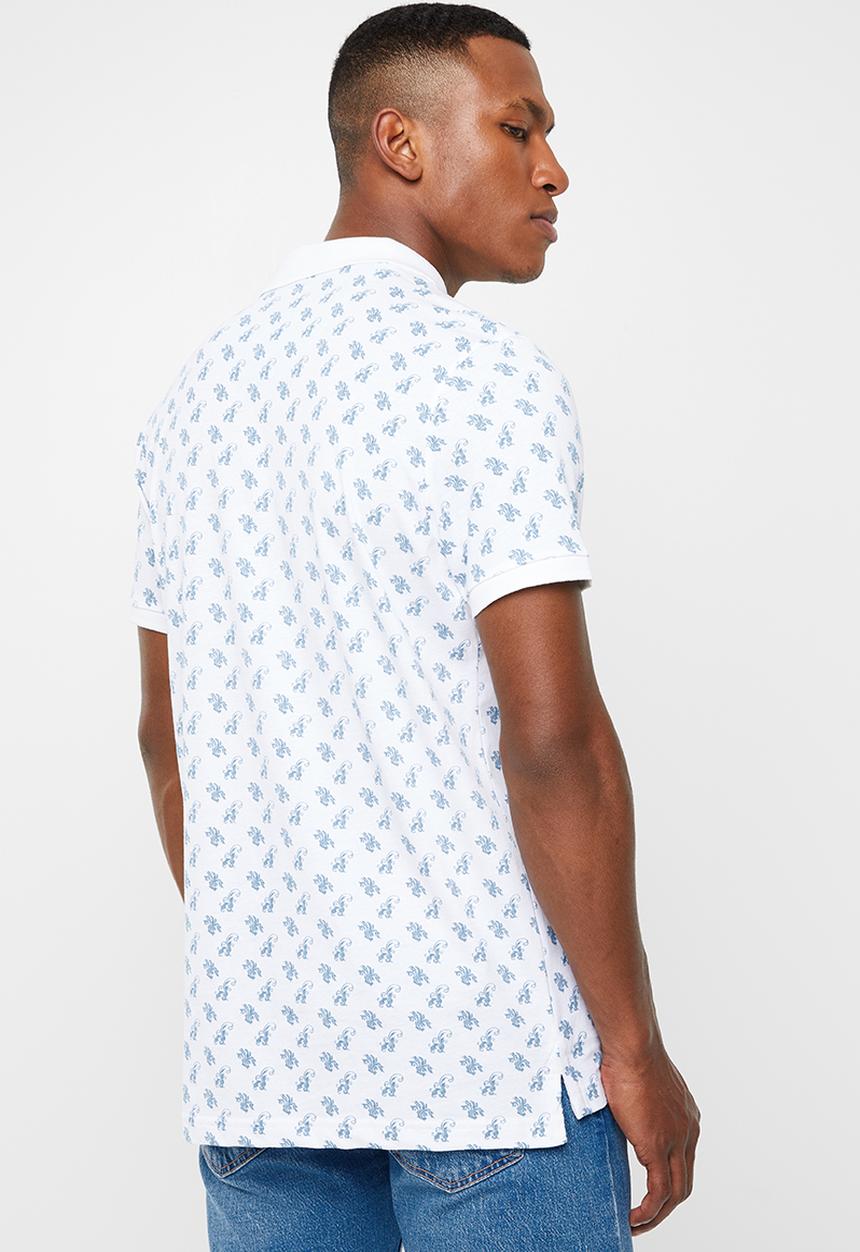 Brave Soul - Radial short sleeve polo - white